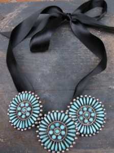 Antique Turquoise pendant necklace one-of-a-kind jewelry