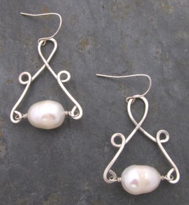 Handmade Freshwater Pearl earrings for purity & abundance